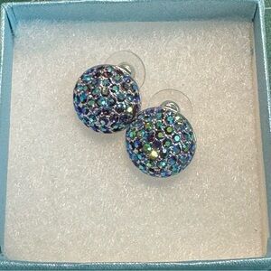 Elegant Blue and Purple Stud Earrings